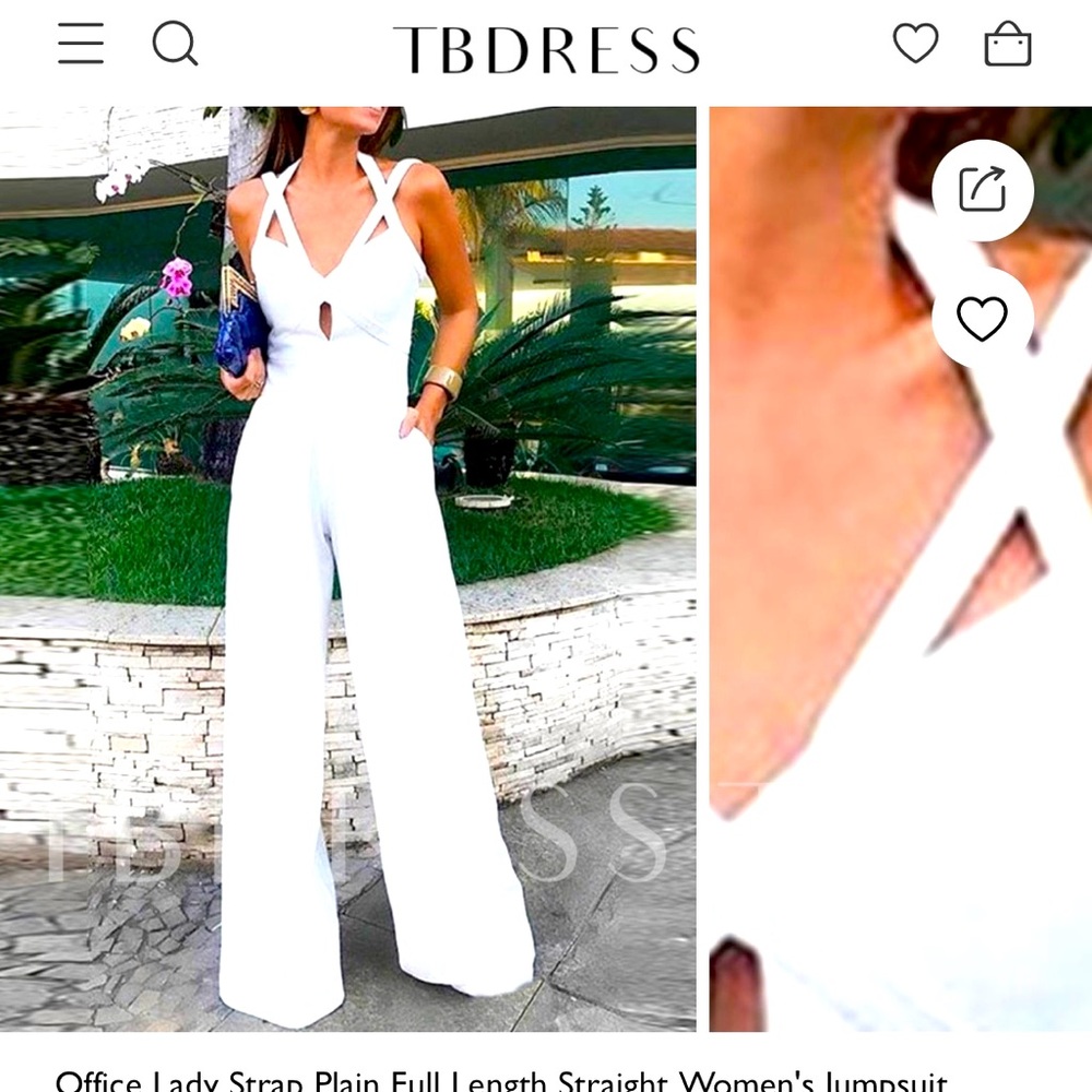 White cross cross pant jumpsuit with cape legs and pockets